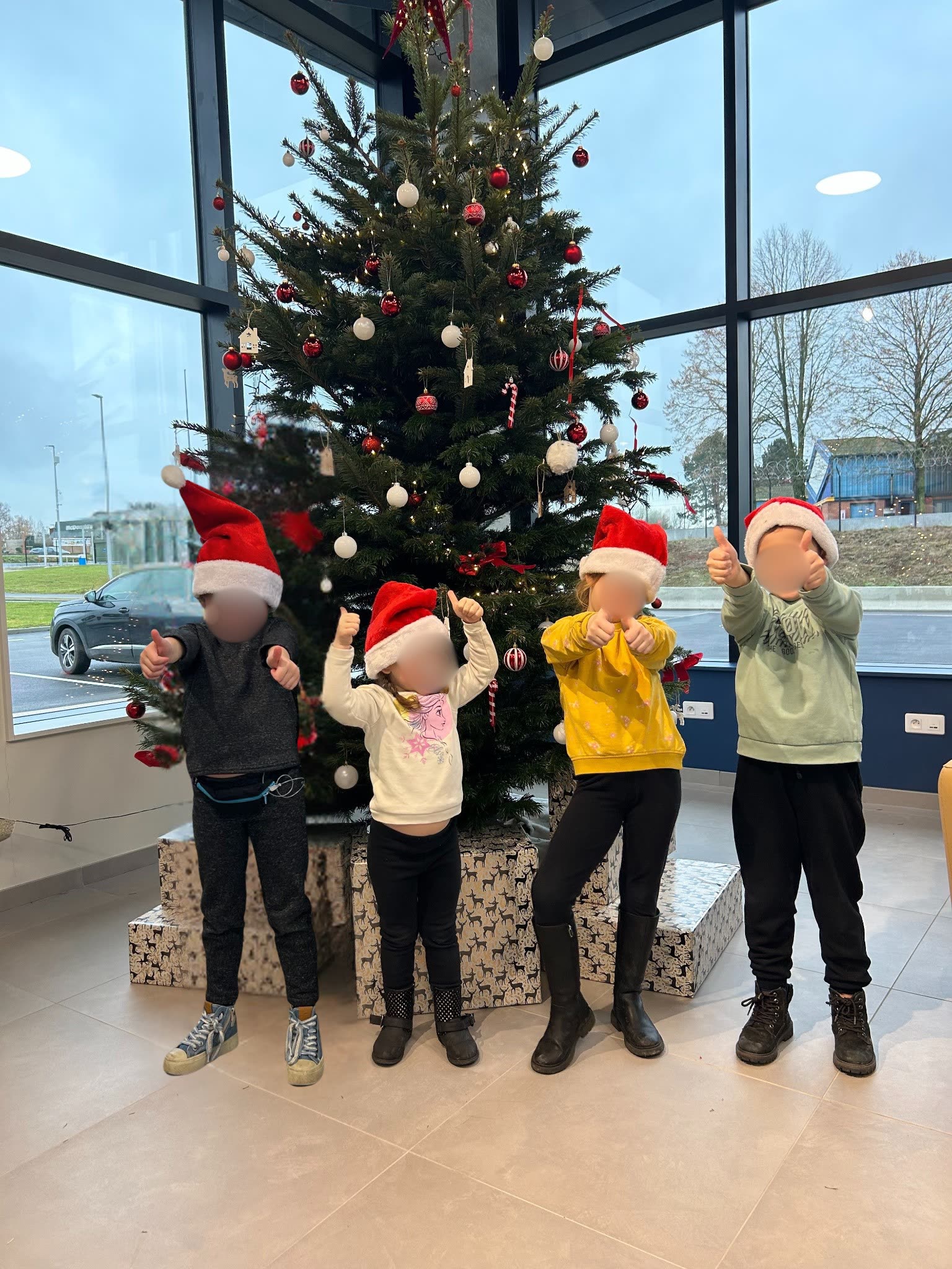 Christmas decoration with children